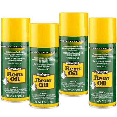 4 PACK Remington Rem Oil Lube Protects Metal Parts 4 oz. Spray Can