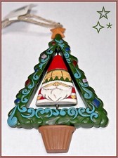 Jim Shore Heartwood Creek - Gnome in Christmas Tree Rotating Hanging Ornament