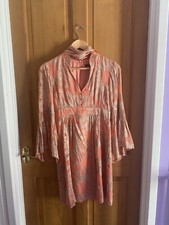 48hr SALE! Peach Nanette Lepore sixties 60s 1960s style dress US size 2, UK 6