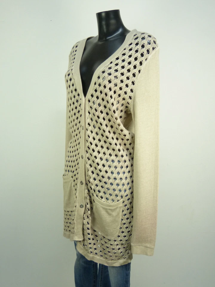 BIBA STRICKJACKE GR M / HELLBRAUN & NEUWERTIG - SEHR LANG   ( O 0543 ) - Bild 2 von 4