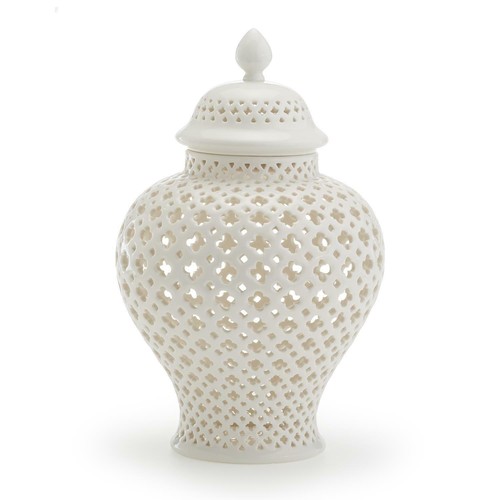 Williams-Sonoma Home Lanterna Barattolo Zenzero Quadrifoglio Bianco Cartagine, Grande - Foto 4 di 4