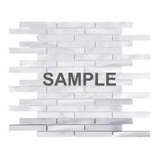 Modern Aluminum Metal Swirling Brick Joint Mosaic Tile Kitchen Bath Backsplash