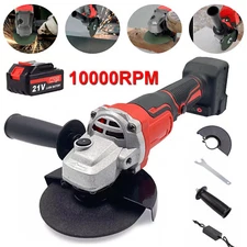 Brushless Cordless Angle Grinder with 21V Battery Charger & Cutting Disc Power