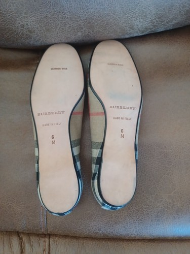 VINTAGE Burberry Round Ballerina Flats Signature Pattern US Size 6 New - Picture 5 of 11