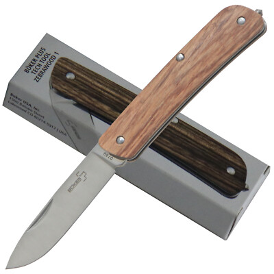Böker Plus Taschenmesser ''Tech Tool Zebrawood 1'' Zebraholz Schalen Slipjpint