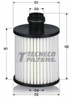ÖLfilter 500L 500X Panda Typ Imp. Ufi 1.3 Multijet OL2156E Tecneco