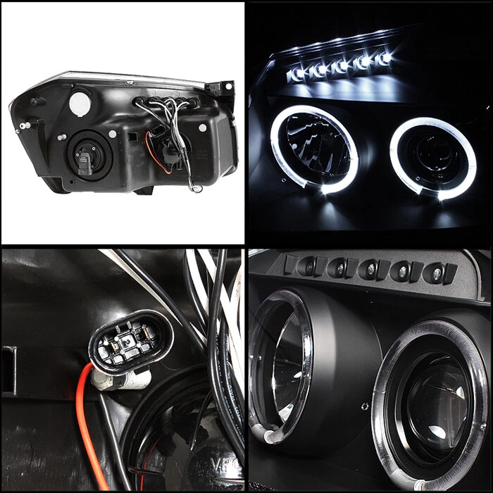 Se adapta a Dodge Magnum 2005-2007 bisel negro halo LED proyector faros lámparas Foto 2 de 2