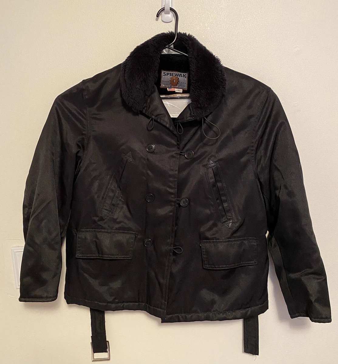 Spiewak Titan Made In USA Collared Black Women Large Coat Jacket Preowned