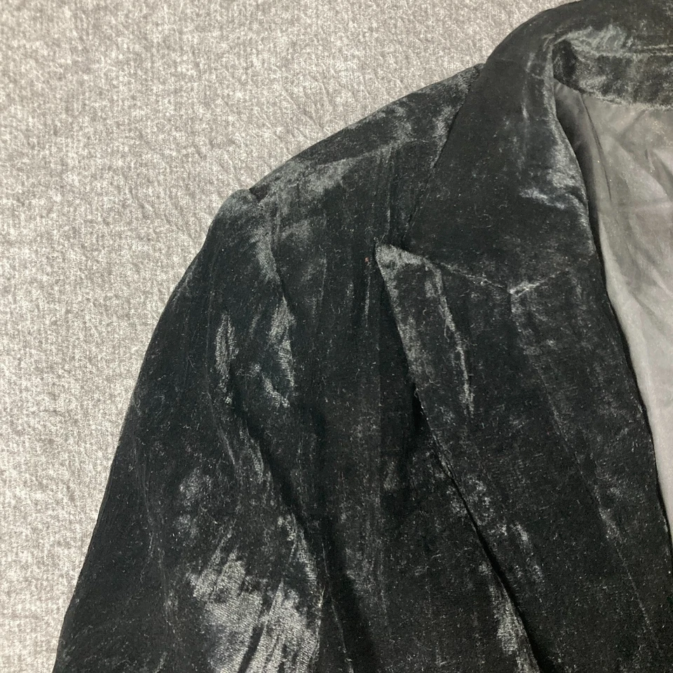 Blazer Bob Mackie Studio de terciopelo aplastado para mujer 8 negro Foto 2 de 4