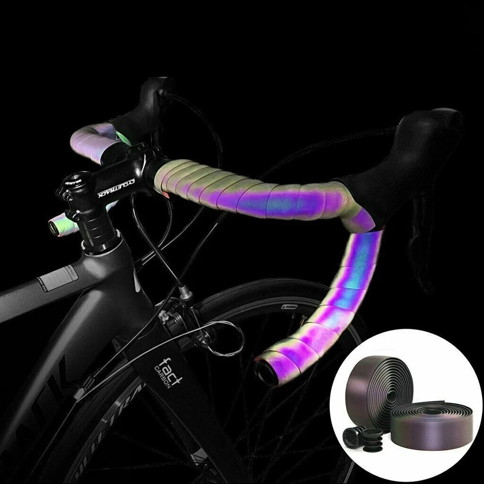 Bike Handlebar Belt Bicycle Self-adhesive Color-Changing Reflective Bar Tape DIY - Image 3 of 4