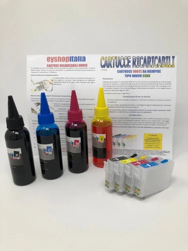 KIT CARTUCCE RICARICABILI PER EPSON INCHIOSTRI CARTUCCIA WF-3620WF