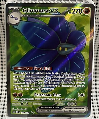 Glimmora ex - 213/197 Obsidian Flames Full Art Pokemon - NM/MINT