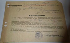 Anordnung Oberb&uuml;rgermeister Stadt Bochum 1944 Sicherstellung Kriegsbedingten Wk2