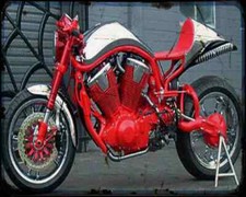 Jesse James Honda Vtx Cafe Racer A4 Photo Print Motorbike Vintage Aged