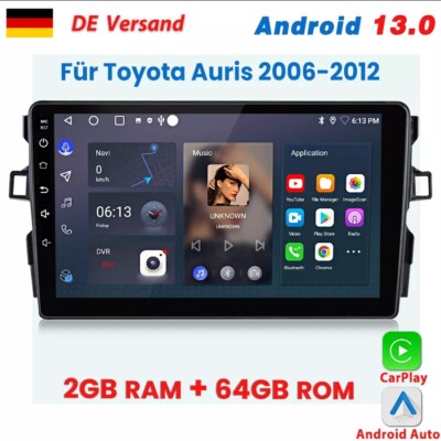 Für Toyota Auris E15 2006-2012 Carplay Android 13.0 Autoradio BT GPS DAB+ 2+64GB