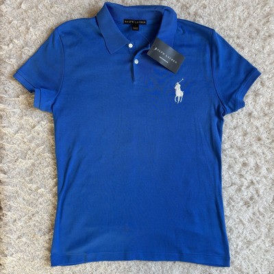 NWT Ralph Lauren L Black Label Made In Hong Kong Royal Blue Polo SS Shirt Vtg?