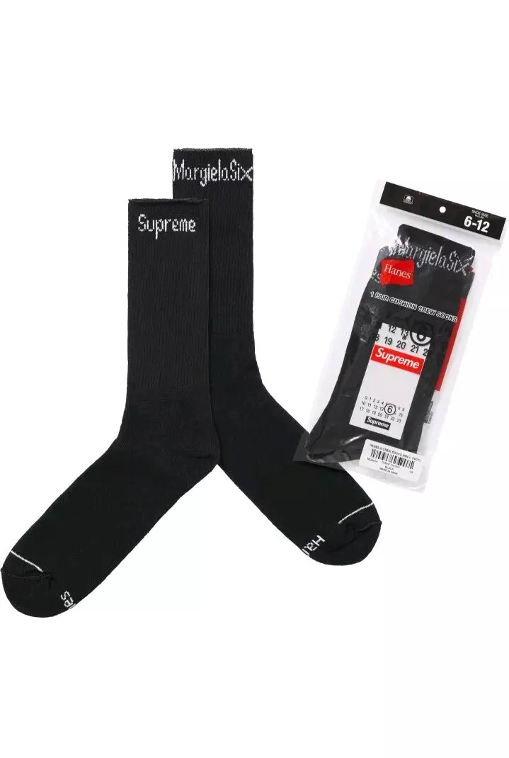 Chaussettes équipage noires Supreme X Maison Margiela MM6 Hanes *Commande confirmée*
