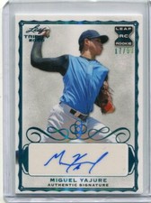 2020 Leaf Trinity Autographs Platinum Miguel Yajure Rookie Auto 17/50