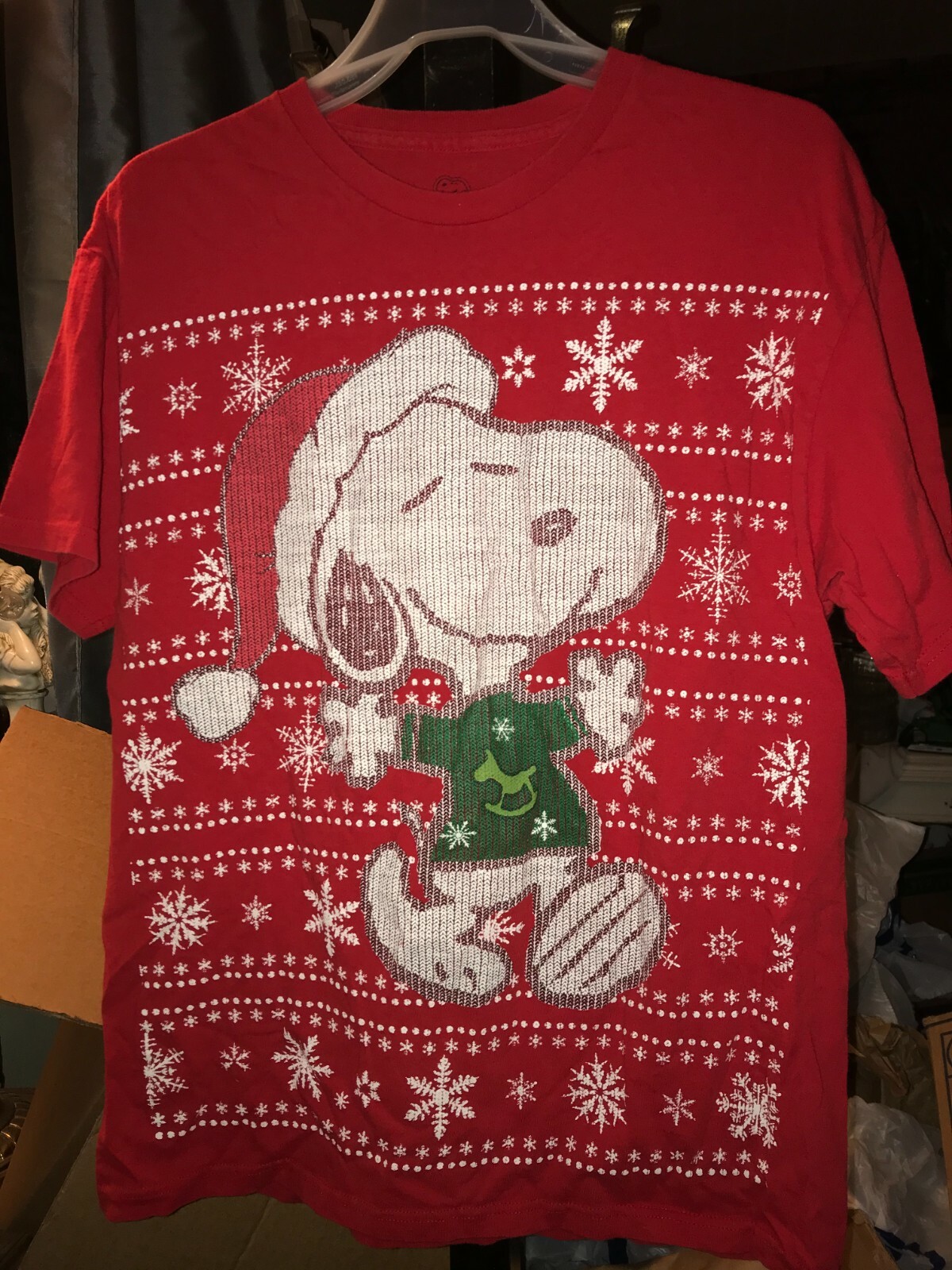 PEANUTS Santa SNOOPY Dance Christmas SNOWFLAKE TShir… Gem