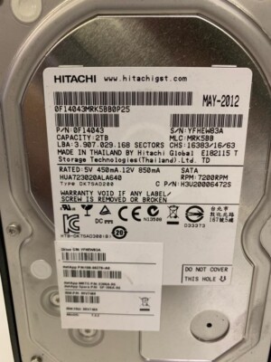 HUA723020ALA640 Ultrastar 2TB 7200Rpm 2Tb (0F12455) HITACHI