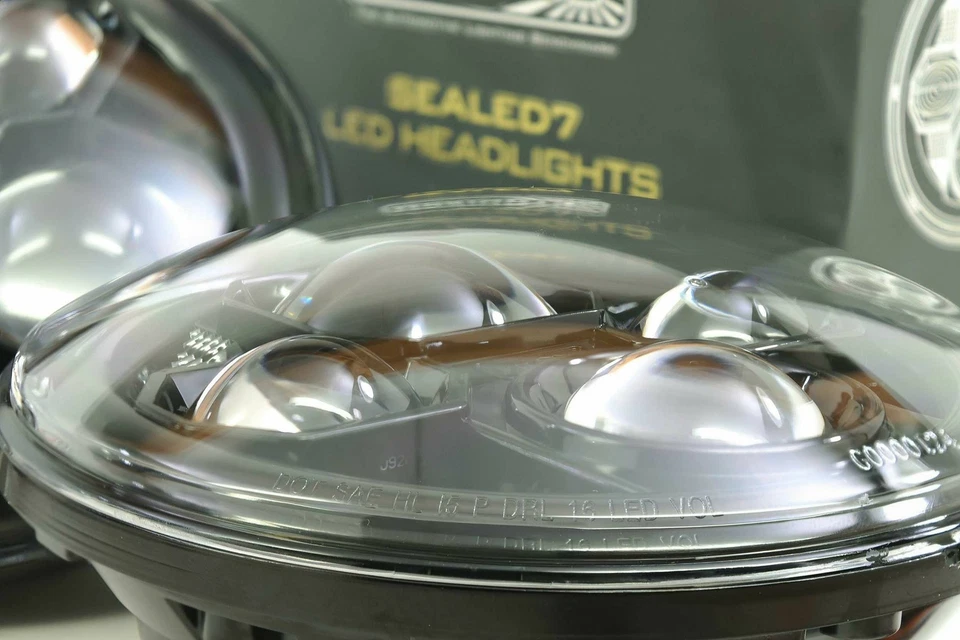 森本双 LED 密封 7 2.0 车头灯/DRL/转向信号适用于 2007 - 2017 年牧马人 JK — 第 3/4 张图片