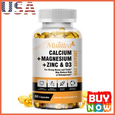 1425mg Calcium, Magnesium & Zinc Plus Vitamin D3 600 IU Capsules, 120 Count