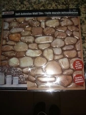 10.Tool Bench Hardware Self Adhesive Brown /Beige Stones Wall Tile, 12x12 in