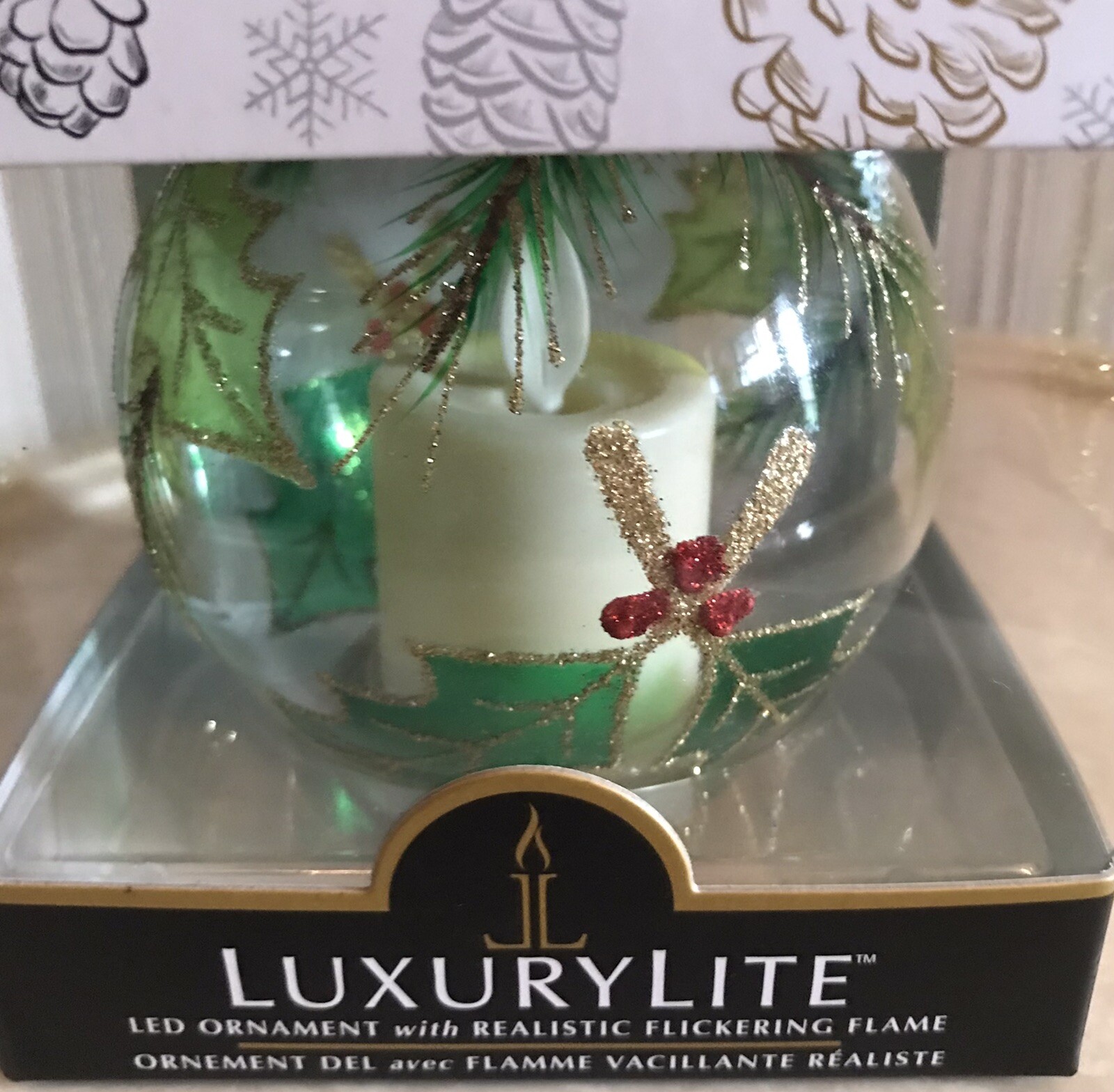 NIB GANZ LUXURYLITE Christmas LED Ornament Flickering Flame Candle eBay