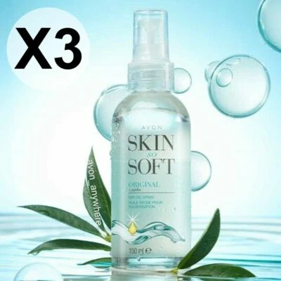 Avon Skin So Soft Original Dry Oil spray 150ml X 3 Bottles