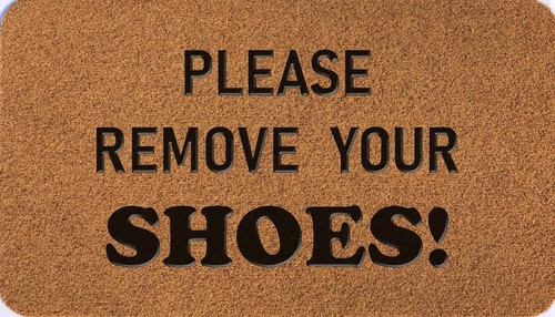Please Remove Your Shoe Coir Synthetic Light Grey Nylon Door Mat Novelty Present - Picture 10 of 12