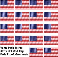 Wholesale lot 18 3' x 5' ft. USA US American Flag Stars Grommets United States