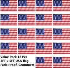 Wholesale lot 18 3' x 5' ft. USA US American Flag Stars Grommets United States