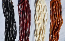 Genuine Natural Bone or Horn Handmade Hairpipe Beads 1.5-inch / 100 Pieces 