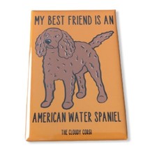 American Water Spaniel Dog Magnet Best Friend Cartoon Art Gifts and Home Decor