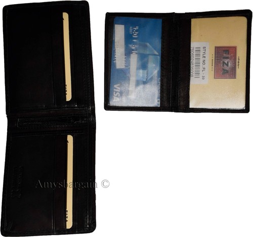 Cartera plegable de cuero para hombre bolsillo con cremallera 2 ranuras para billetes 9 tarjetas 2 ID lote de 2 en caja - Imagen 11 de 12