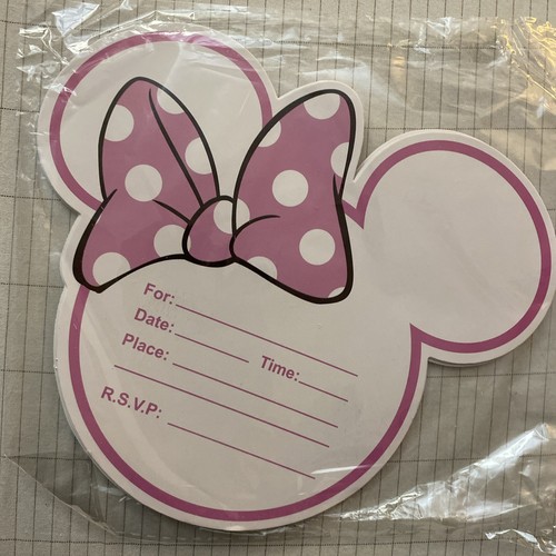 10 Pack Of Birthday PARTY Minnie Mouse Invitations - Picture 2 of 2