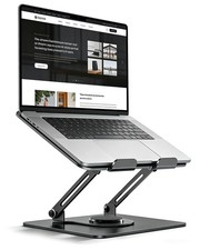 360  Rotating Laptop Stand, Foldable  Height Adjustable Metal Macbook Stand ...