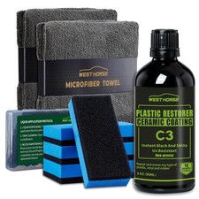 90ml Ceramic Plastic Restorer Car Trim Restorer Kit 12-Month UV Protection,...