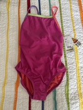 Speedo 2 piece swimsuit Girls Size 14 Rose Violet NWT