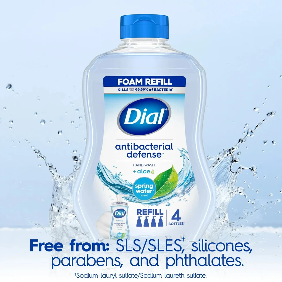 (4pack)Dial Complete Foaming Antibacterial Hand Soap Refill Spring  40 fl oz ea - Image 3 of 4
