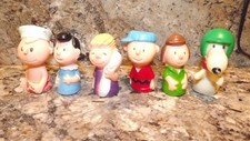 Peanuts Finger Puppets Vintage Early Charlie Brown LOT of 6 Snoopy, Charlie READ