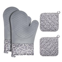 Cozary Ofenhandschuhe Topflappen Set, HitzebestäNdige 1 Paar Ofenhandschuhe Und
