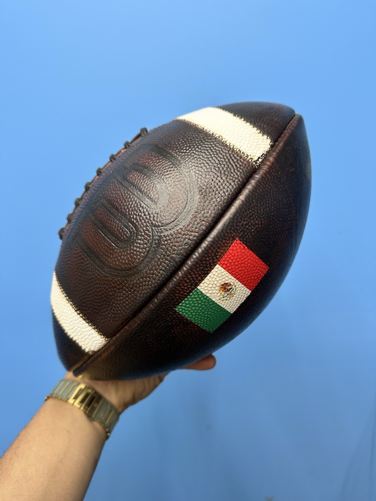 New!! Game Prepped & Tacked Wilson GST Football (Mexico Flag Logo)