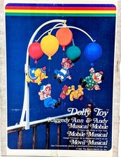 Vintage Raggedy Ann  Andy Baby Musical Mobile 613 Dolly Toys Original Box