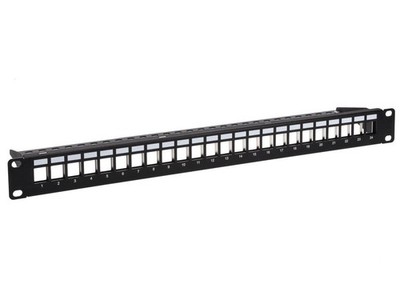 Monoprice 24-Port 1U Blank Keystone Shielded Network Patch Panel T568A/B