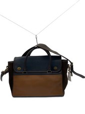 COACH Shoulder Bag, Leather, Navy, 70987