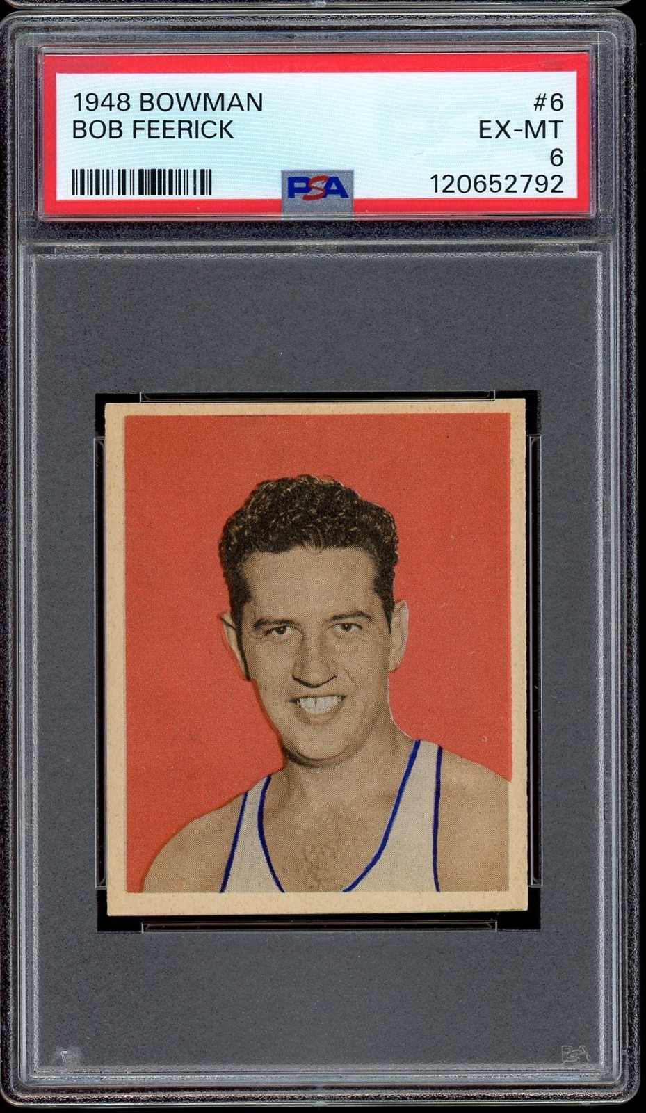 1948 Bowman Basketball #6 Bob Feerick PSA 6