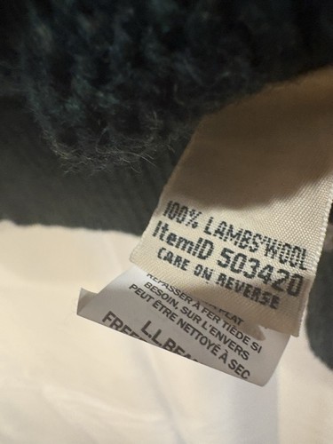 LL Bean Women’s Green 100% Lambswool Full Zip Cardigan Sweater Size M VTG - Picture 4 of 7
