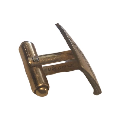 Vintage 1/20 12K GF Gold Filled Square Bullet Back Cufflinks - Picture 2 of 2