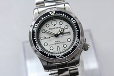 Vtg 1999 N MINT Seiko Alba V248-0260 Silver Day Date 31mm Quartz Men's Watch